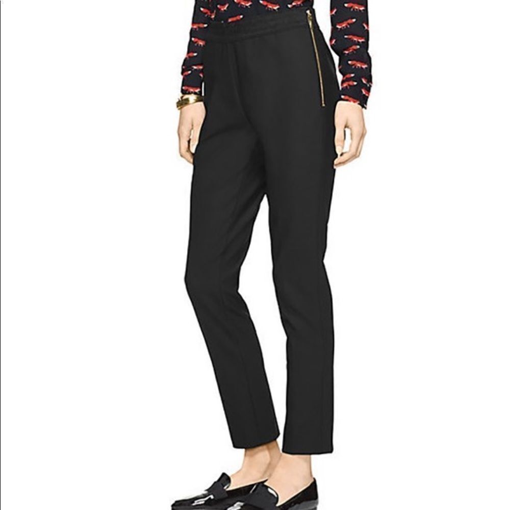 Kate Spade black side zip Stretch Legging dress Pants Sz 12